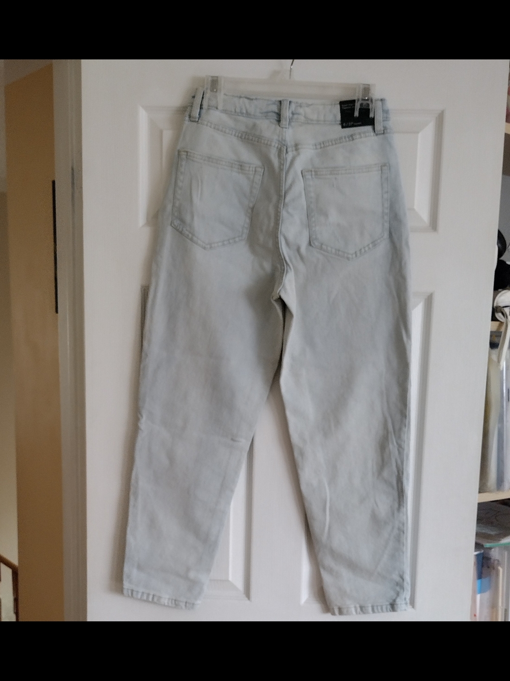 Light Blue Washed Denim High-Rise Tapered Jeans - Picture 9 of 9